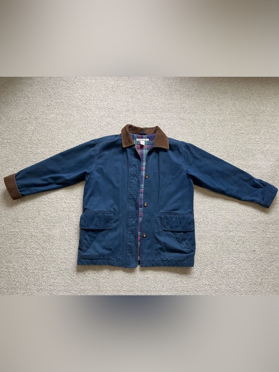 Rubbish Jackets & Blazers - Rubish Women’s Blue Barn Coat Corduroy Collar Plaid Lined Chore Jacket XS